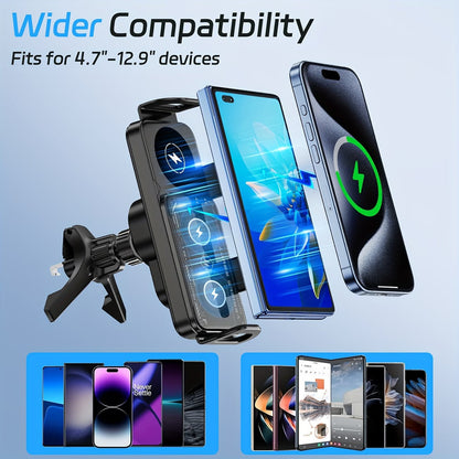 Smart Wireless Charger 🔋 - 1 Click Auto Rotation ✅ - All Iphones, Android + Foldables Supported